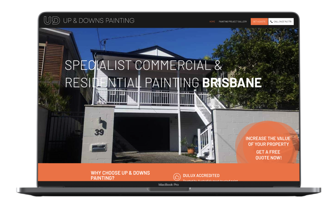 Up and Downs Painting Landing Page Website Design