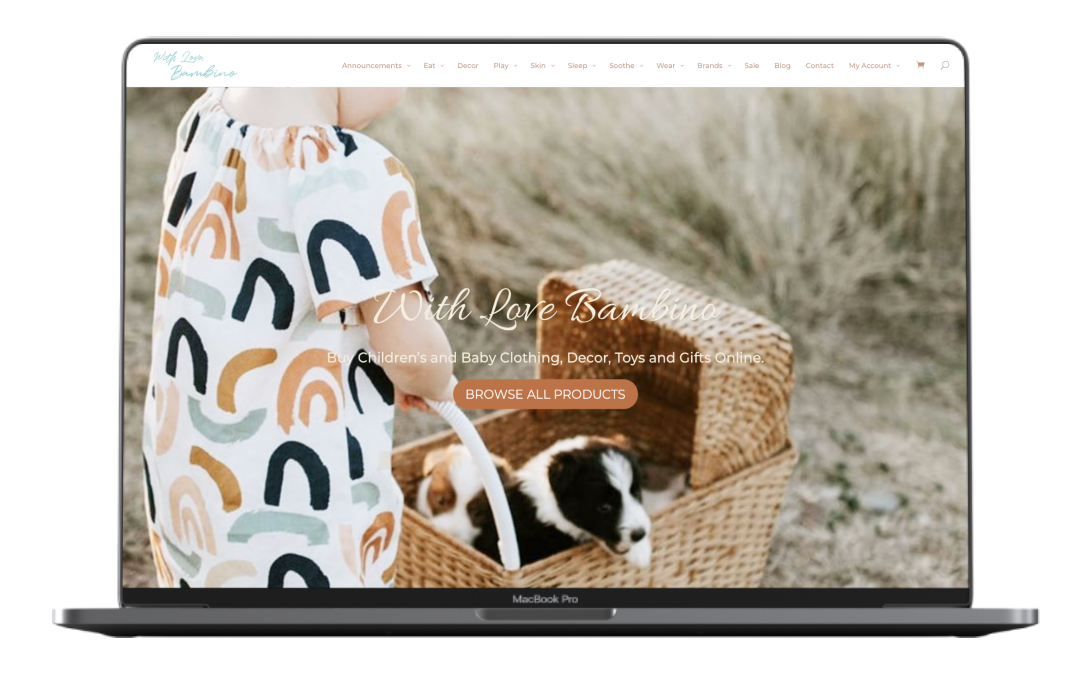 With Love, Bambino Ecommerce Website Design