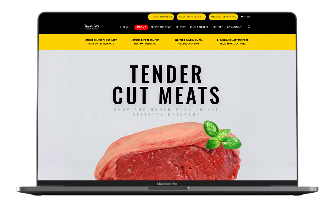 Tender Cut Meats Ecommerce Website Design